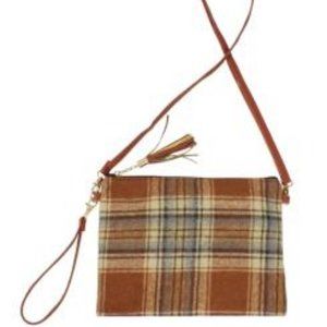 PLAID PRINT CROSSBODY/CLUTCH BAG